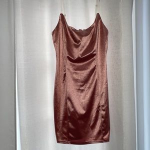 Pink mini silk dress